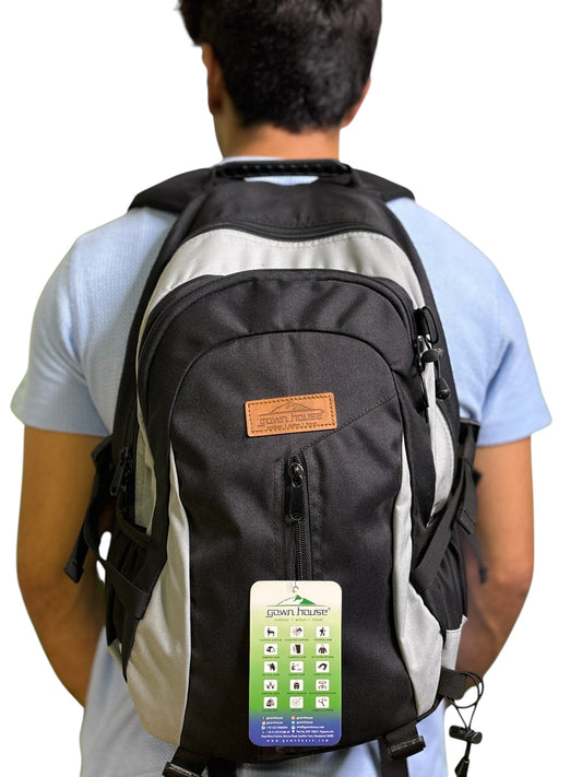 School Backpack – Regular | Chocolate & Grey