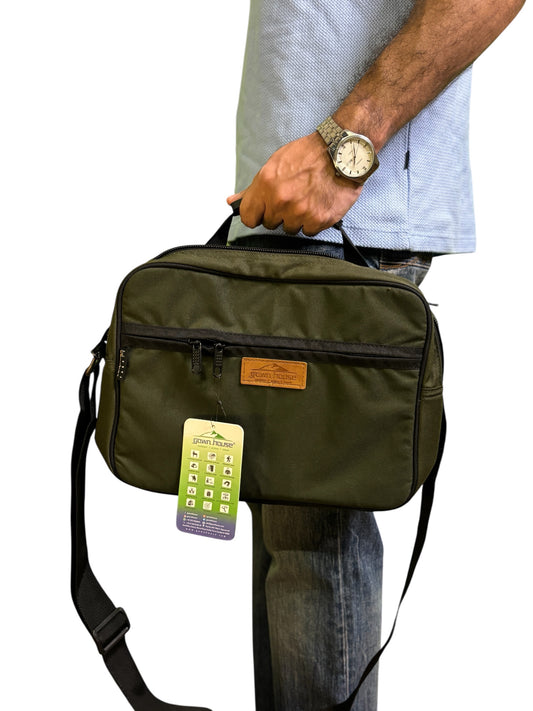 Classic Rectangular Cordura Handbag – Green