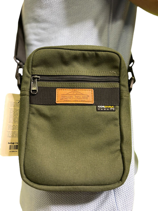 Heritage Crossbody Bag – Cordura (Olive / Chocolate)