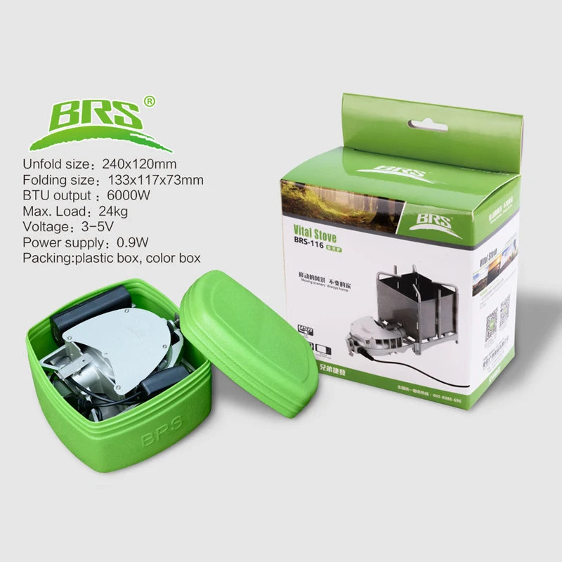 BRS Camping Wood Stove with Air Blower BRS-116